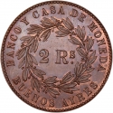 2 Reales 1860-1861, KM# 11, Buenos Aires