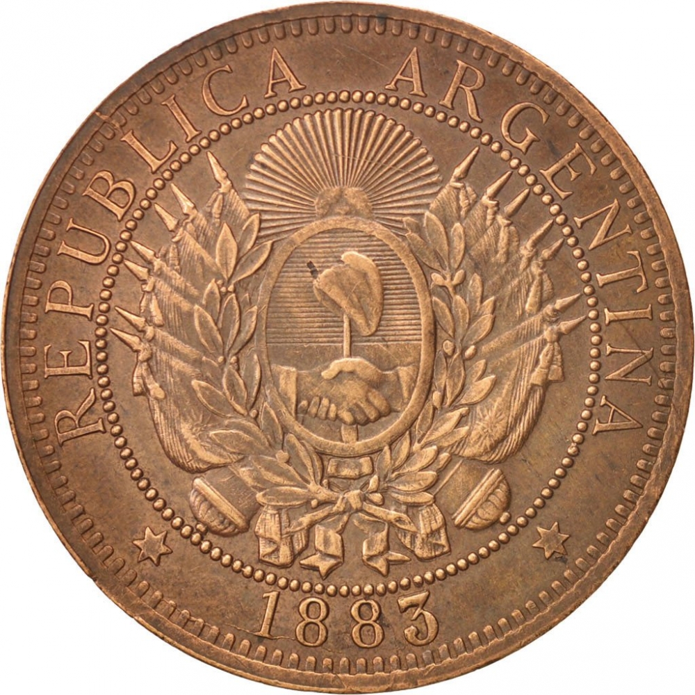 2 Centavos 1882-1896, KM# 33, Argentina