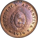 2 Centavos 1939-1947, KM# 38, Argentina