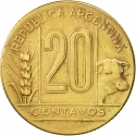 20 Centavos 1942-1950, KM# 42, Argentina