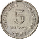 5 Centavos 1951-1953, KM# 46, Argentina