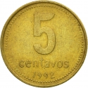 5 Centavos 1992-2005, KM# 109, Argentina