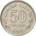 50 Centavos 1957-1961, KM# 56, Argentina