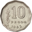 10 Pesos 1962-1968, KM# 60, Argentina