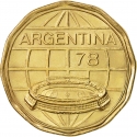 100 Pesos 1977-1978, KM# 77, Argentina, 1978 Football (Soccer) World Cup in Argentina