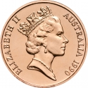 2 Cents 1985-1991, KM# 79, Australia, Elizabeth II