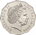 50 Cents 2000, KM# 488.1, Australia, Elizabeth II, Third Millennium
