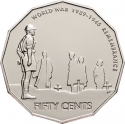 50 Cents 2005, KM# 746, Australia, Elizabeth II, 60th Anniversary of WWII Victory