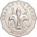 50 Cents 2008, KM# 1049, Australia, Elizabeth II, 100th Anniversary of the Foundation of the Scouting Movement