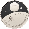 50 Cents 2009, KM# 1432, Australia, Elizabeth II, 40th Anniversary of the Moon Landing