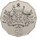 50 Cents 2001, KM# 491.1, Australia, Elizabeth II, 100th Anniversary of Federation, Commonwealth of Australia