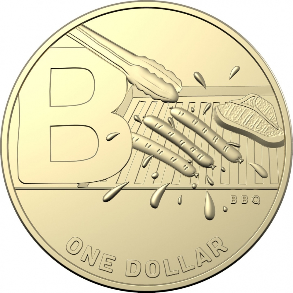 1 Dollar 2021, Australia, Elizabeth II, The Great Aussie Coin Hunt 2, B - Barbeque
