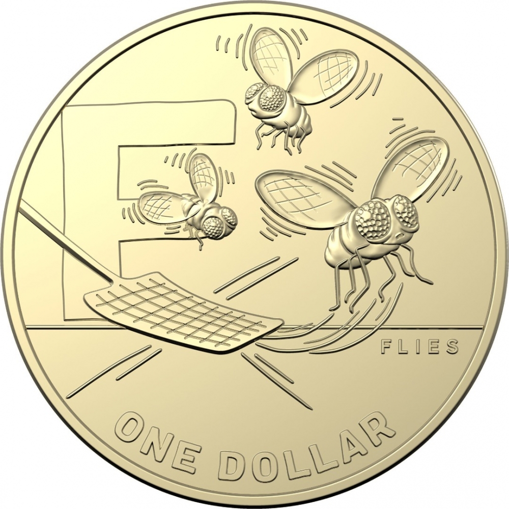 1 Dollar 2021, Australia, Elizabeth II, The Great Aussie Coin Hunt 2, F - Flies