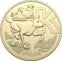 1 Dollar 2022, Australia, Elizabeth II, The Great Aussie Coin Hunt 3, K - Kelpie