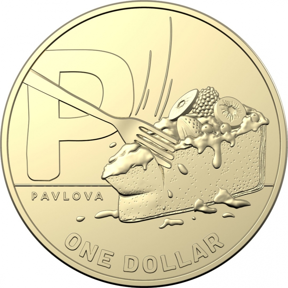 1 Dollar 2021, Australia, Elizabeth II, The Great Aussie Coin Hunt 2, P - Pavlova