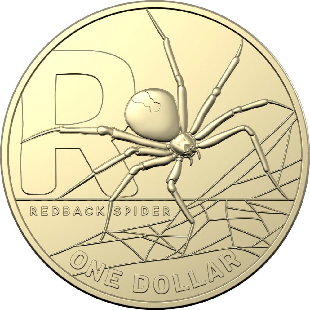 1 Dollar 2021, Australia, Elizabeth II, The Great Aussie Coin Hunt 2, R - Redback Spider