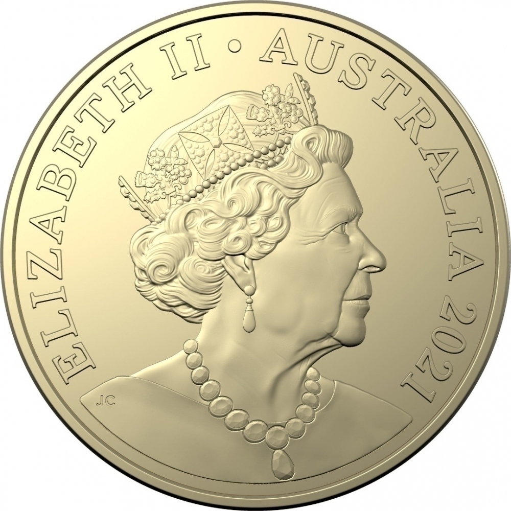 1 Dollar 2021, Australia, Elizabeth II, The Great Aussie Coin Hunt 2, U - Ulysses Butterfly