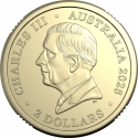 2 Dollars 2025, Australia, Charles III, 2025 Australian Open, Women's Singles - Blue