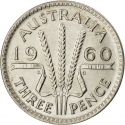 3 Pence 1955-1964, KM# 57, Australia, Elizabeth II