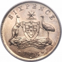 6 Pence 1911-1936, KM# 25, Australia, George V