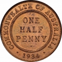 1/2 Penny 1911-1936, KM# 22, Australia, George V