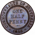 1/2 Penny 1938-1939, KM# 35, Australia, George VI