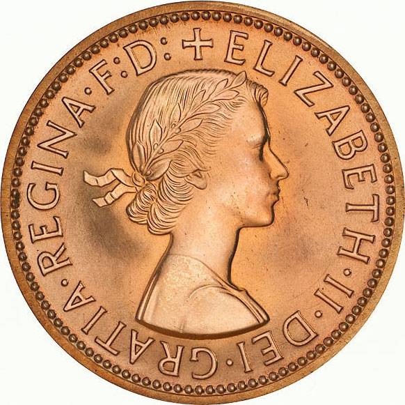 1/2 Penny 1959-1964, KM# 61, Australia, Elizabeth II