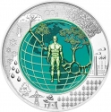 25 Euro 2018, KM# 3289, Austria, Silver Niobium Coin, Anthropocene