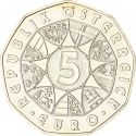 5 Euro 2007, KM# 3144, Austria, Eurostar - European Realisation, 100th Anniversary of Universal Male Suffrage