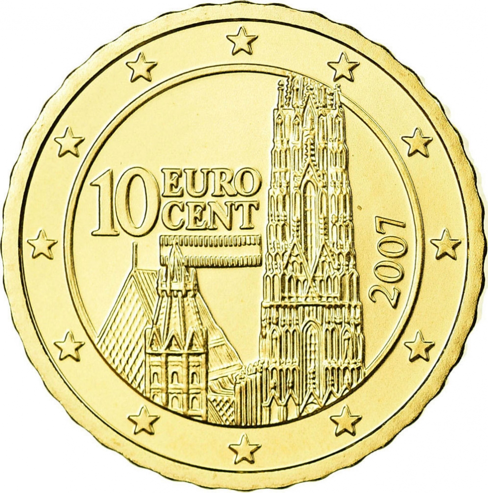 10 Euro Cent 2002-2007, KM# 3085, Austria