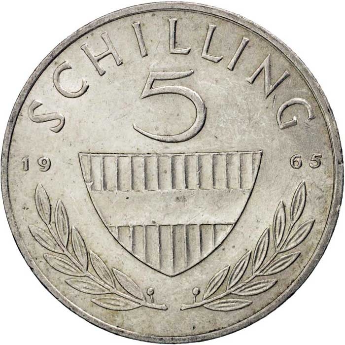 5 Schilling 1960-1968, KM# 2889, Austria