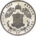 1 Forint 1868-1869, KM# 449, Austro-Hungarian Empire, Hungary, Franz Joseph I