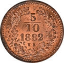 5/10 Kreuzers 1882, KM# 468, Austro-Hungarian Empire, Hungary, Franz Joseph I