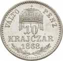 10 Kreuzers 1867-1868, KM# 440, Austro-Hungarian Empire, Hungary, Franz Joseph I