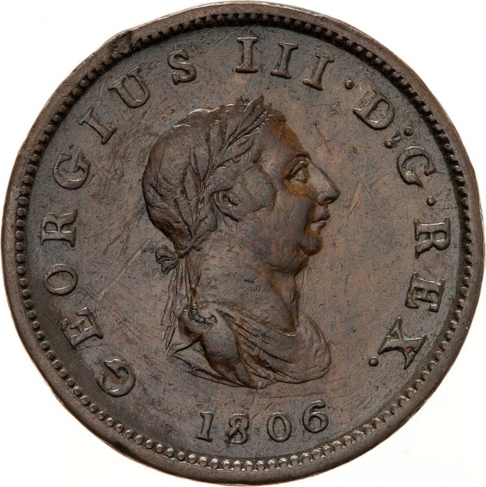 1 Penny 1806-1807, KM# 1, Bahamas, George III