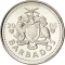 25 Cents 2007-2011, KM# 13A, Barbados, Elizabeth II