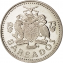 25 Cents 1973-2006, KM# 13, Barbados, Elizabeth II