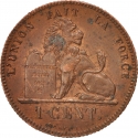 1 Centime 1832-1863, KM# 1, Belgium, Leopold I