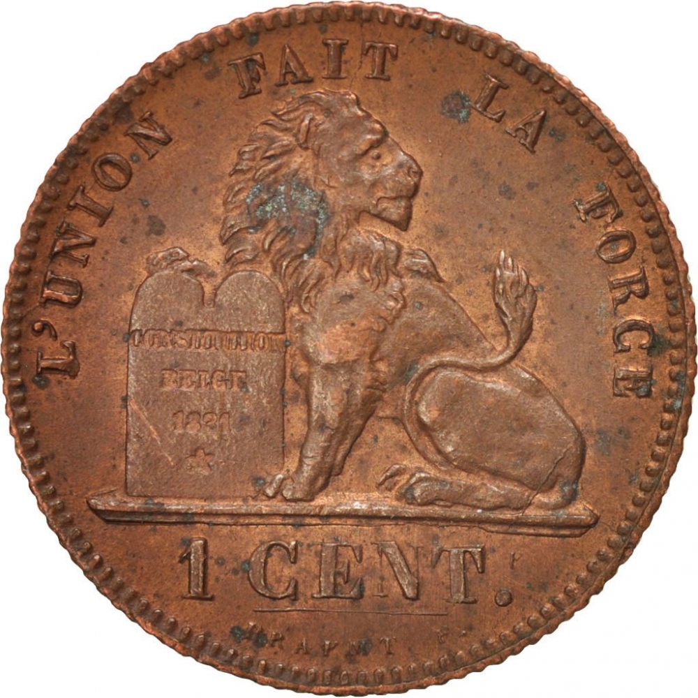 1 Centime 1832-1863, KM# 1, Belgium, Leopold I