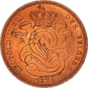 1 Centime 1869-1907, KM# 33, Belgium, Leopold II