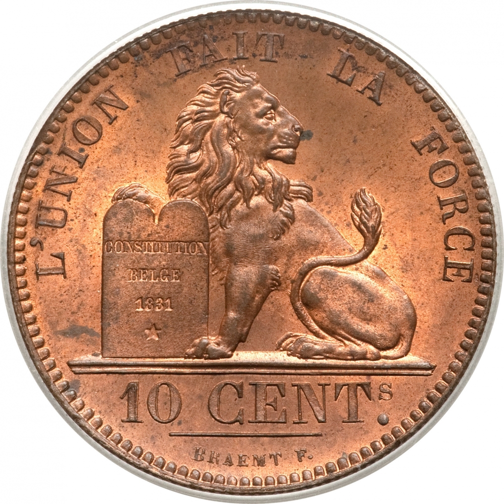 10 Centimes 1832-1856, KM# 2, Belgium, Leopold I