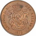 2 Centimes 1869-1909, KM# 35, Belgium, Leopold II