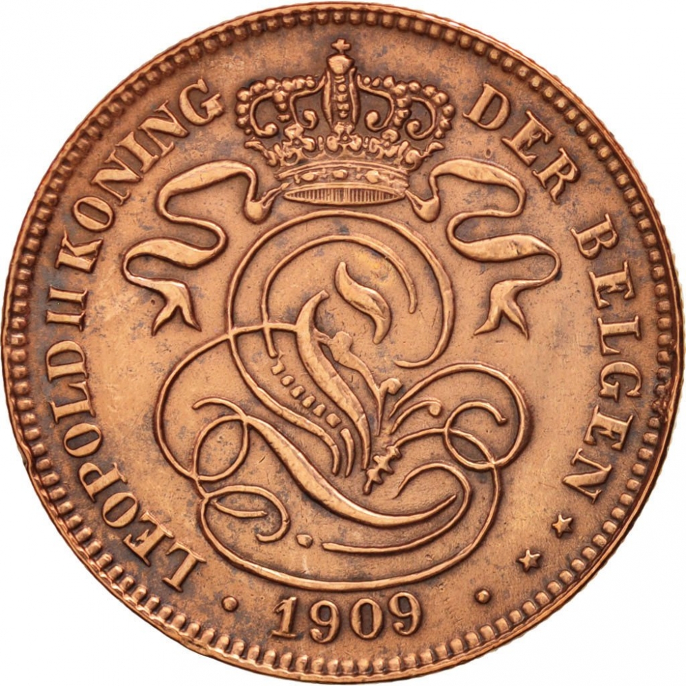 2 Centimes 1902-1909, KM# 36, Belgium, Leopold II