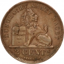 2 Centimes 1910-1919, KM# 65, Belgium, Albert I