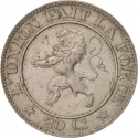 20 Centimes 1860-1861, KM# 20, Belgium, Leopold I