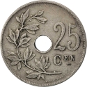 25 Centimes 1910-1929, KM# 69, Belgium, Albert I