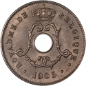 5 Centimes 1904-1907, KM# 54, Belgium, Leopold II