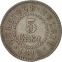 5 Centimes 1915-1916, KM# 80, Belgium