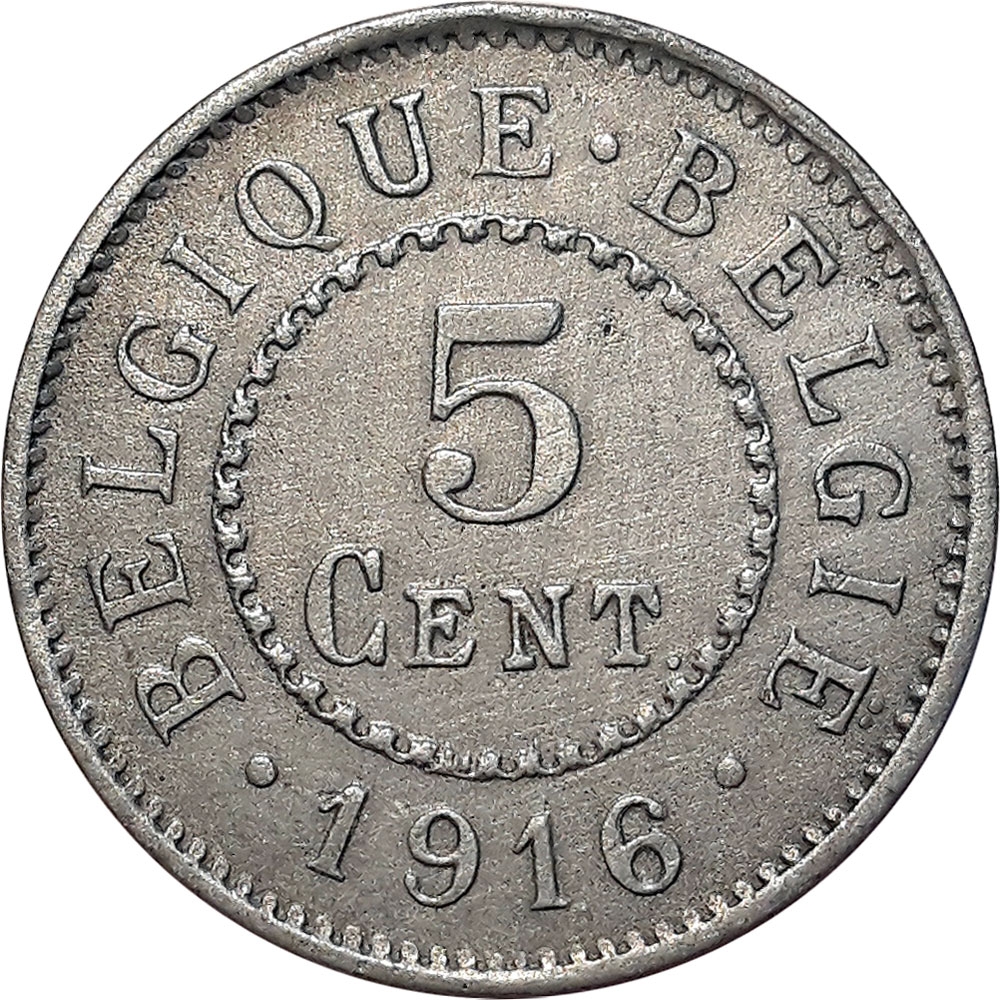 5 Centimes 1915-1916, KM# 80, Belgium