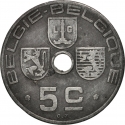 5 Centimes 1941-1942, KM# 124, Belgium, Leopold III